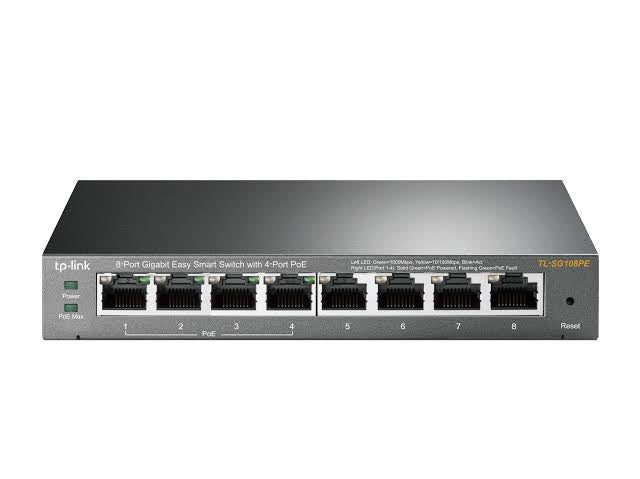 TP-Link 8 Port Gigabit Easy Smart Switch with 4 Port PoE, TL-SG108PE ...