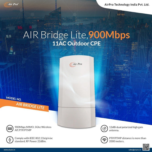 AirPro AIR Bridge Lite5 | 900Mbps 11AC Outdoor Wireless CPE