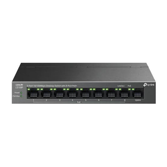 TP-Link 9-Port 10/100Mbps Desktop Switch with 8-Port PoE+, LS109P ...