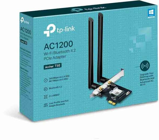 TP-Link AC1200 Wi-Fi Bluetooth 4.2 PCI Express Adapter with Two Antennas, T5E ...
