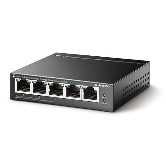 TP-Link 5 Port 10/100Mbps Desktop PoE Switch with 4-Port PoE, TL-SF1005LP ...