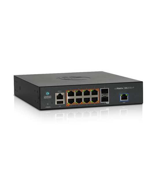 Cambium Networks cnMatrix EX2010-P | Managed PoE+ Switch with Cloud Management